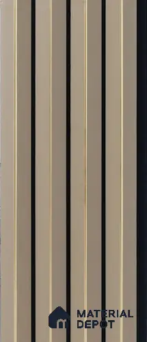 Beige Plain Colour Louver PN 05315 8 ft x 4.7 inch Charcoal Panel - 12 mm | Suitable for Feature Wall, TV Unit & Living Room | Width is Subjected to 5% Variation