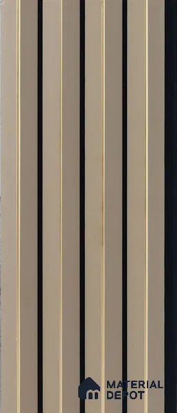 Beige Plain Colour Louver PN 05315 8 ft x 4.7 inch Charcoal Panel - 12 mm | Suitable for Feature Wall, TV Unit & Living Room | Width is Subjected to 5% Variation