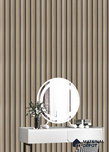 Beige Plain Colour Louver PN 05315 8 ft x 4.7 inch Charcoal Panel - 12 mm | Suitable for Feature Wall, TV Unit & Living Room | Width is Subjected to 5% Variation