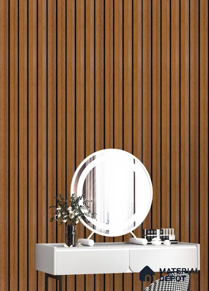 Brown Wooden Louver PN 05316 (4711) 8 ft x 4.7 inch Charcoal Panel - 12 mm | Suitable for Feature Wall, TV Unit & Living Room | Width is Subjected to 5% Variation