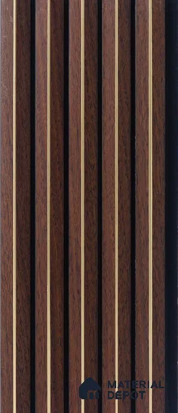 Brown Wooden Louver PN 05317 8 ft x 4.7 inch Charcoal Panel - 12 mm | Suitable for Feature Wall, TV Unit & Living Room | Width is Subjected to 5% Variation