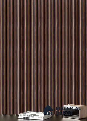 Brown Wooden Louver PN 05317 8 ft x 4.7 inch Charcoal Panel - 12 mm | Suitable for Feature Wall, TV Unit & Living Room | Width is Subjected to 5% Variation