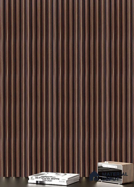 Brown Wooden Louver PN 05317 8 ft x 4.7 inch Charcoal Panel - 12 mm | Suitable for Feature Wall, TV Unit & Living Room | Width is Subjected to 5% Variation