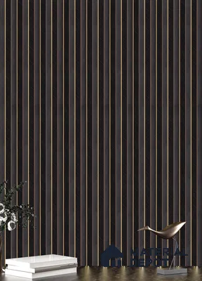 Black Wooden Louver PN 05271 8 ft x 4.7 inch Charcoal Panel - 12 mm | Suitable for Feature Wall, TV Unit & Living Room | Width is Subjected to 5% Variation