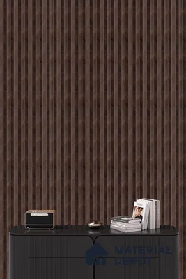 Brown Wooden Louver PN 05272 8 ft x 4.7 inch Charcoal Panel - 12 mm | Suitable for Feature Wall, TV Unit & Living Room | Width is Subjected to 5% Variation