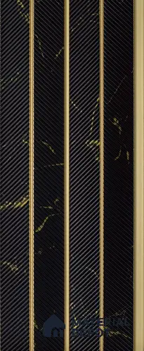 Black Marble Louver PN 05274 8 ft x 4.7 inch Charcoal Panel - 12 mm | Suitable for Feature Wall, TV Unit & Living Room | Width is Subjected to 5% Variation