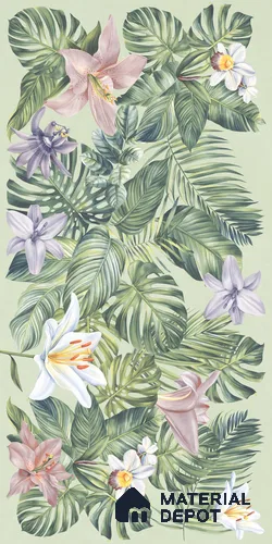 Floral Wall Tile TL 12738 D Nebula Verde Decor 4 ft x 2 ft Matte Finish Vitrified Tile - 8.5 mm | Suitable for Bathroom, Accent/Feature Wall, Dining Area