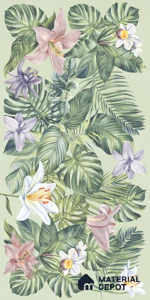 Floral Wall Tile TL 12738 D Nebula Verde Decor 4 ft x 2 ft Matte Finish Vitrified Tile - 8.5 mm | Suitable for Bathroom, Accent/Feature Wall, Dining Area