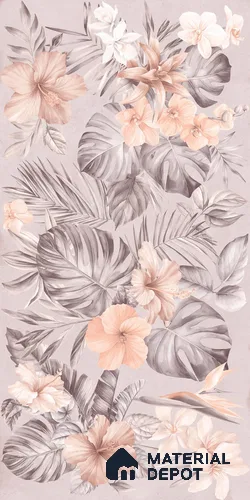 Floral Wall Tile TL 12738 G Nebula Pink Decor 4 ft x 2 ft Matte Finish Vitrified Tile - 8.5 mm | Suitable for Bathroom, Accent/Feature Wall, Dining Area