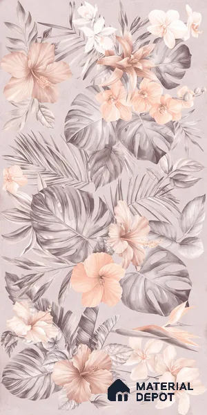 Floral Wall Tile TL 12738 G Nebula Pink Decor 4 ft x 2 ft Matte Finish Vitrified Tile - 8.5 mm | Suitable for Bathroom, Accent/Feature Wall, Dining Area