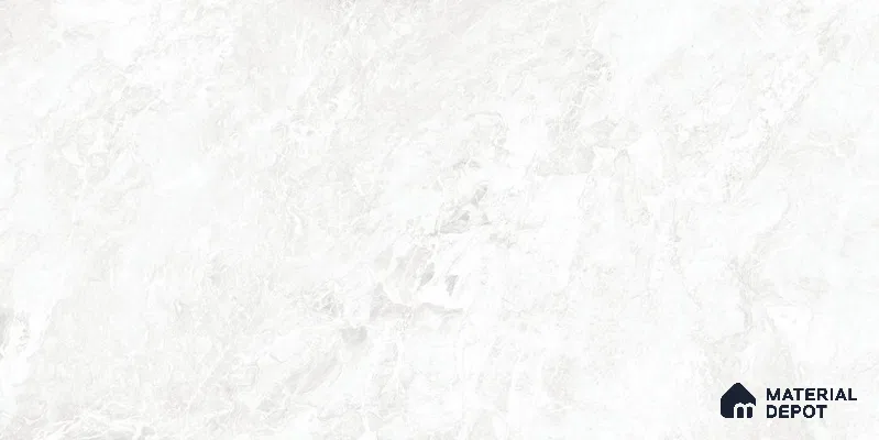 Marble Floor & Wall Tile TL 12727 Arctic White 4 ft x 2 ft Glossy Finish Vitrified Tile - 8 mm | 3 Random Design