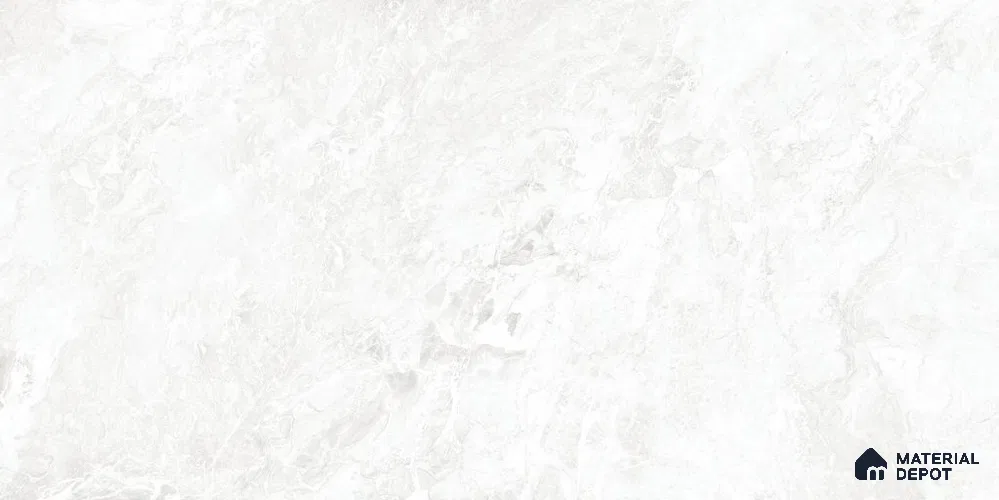 Marble Floor & Wall Tile TL 12727 Arctic White 4 ft x 2 ft Glossy Finish Vitrified Tile - 8 mm | 3 Random Design