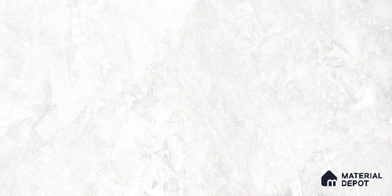 Marble Floor & Wall Tile TL 12727 Arctic White 4 ft x 2 ft Glossy Finish Vitrified Tile - 8 mm | 3 Random Design