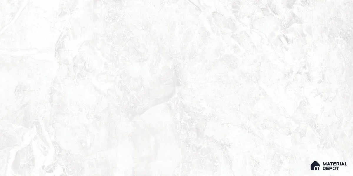 Marble Floor & Wall Tile TL 12727 Arctic White 4 ft x 2 ft Glossy Finish Vitrified Tile - 8 mm | 3 Random Design