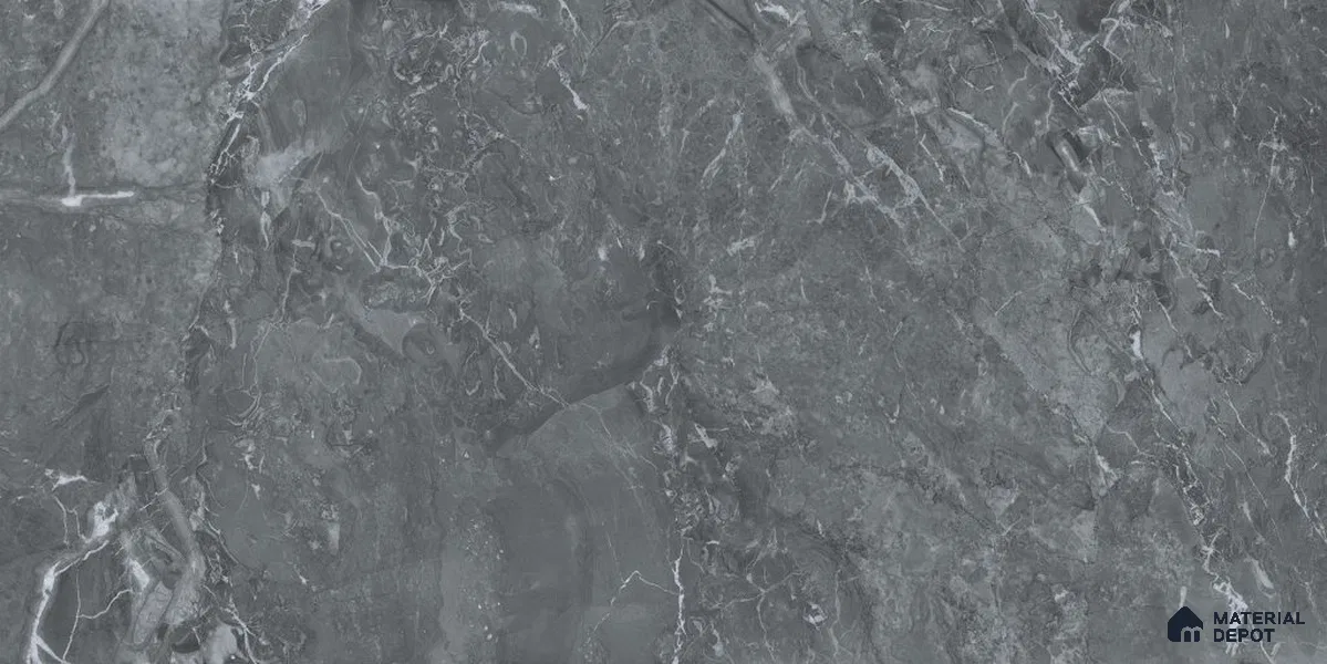 Marble Floor & Wall Tile TL 12727 C Arctic Black 4 ft x 2 ft Glossy Finish Vitrified Tile - 8 mm | 3 Random Design