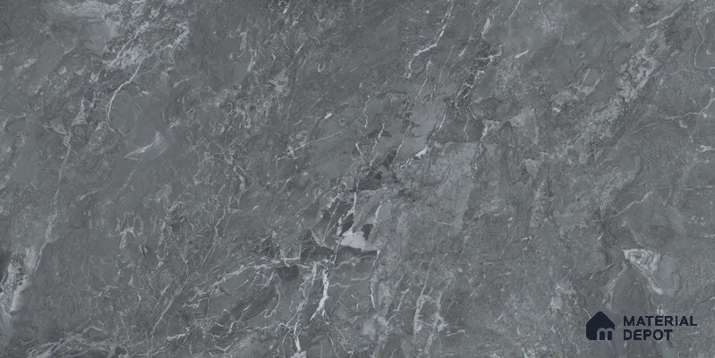 Marble Floor & Wall Tile TL 12727 C Arctic Black 4 ft x 2 ft Glossy Finish Vitrified Tile - 8 mm | 3 Random Design