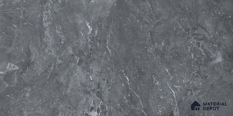 Marble Floor & Wall Tile TL 12727 C Arctic Black 4 ft x 2 ft Glossy Finish Vitrified Tile - 8 mm | 3 Random Design
