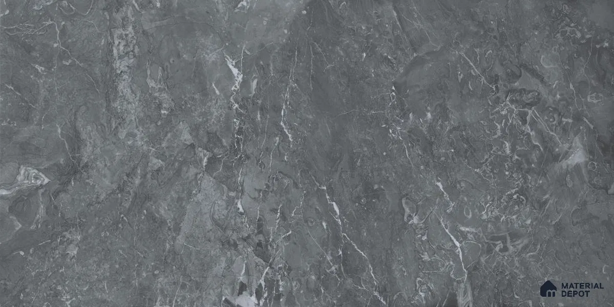 Marble Floor & Wall Tile TL 12727 C Arctic Black 4 ft x 2 ft Glossy Finish Vitrified Tile - 8 mm | 3 Random Design