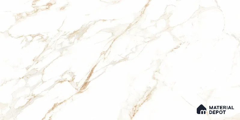 Marble Floor & Wall Tile TL 12728 Glassgow Gold 4 ft x 2 ft Glossy Finish Vitrified Tile - 8 mm | 12 Random Design
