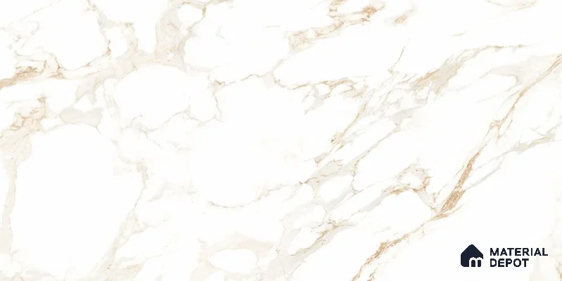 Marble Floor & Wall Tile TL 12728 Glassgow Gold 4 ft x 2 ft Glossy Finish Vitrified Tile - 8 mm | 12 Random Design