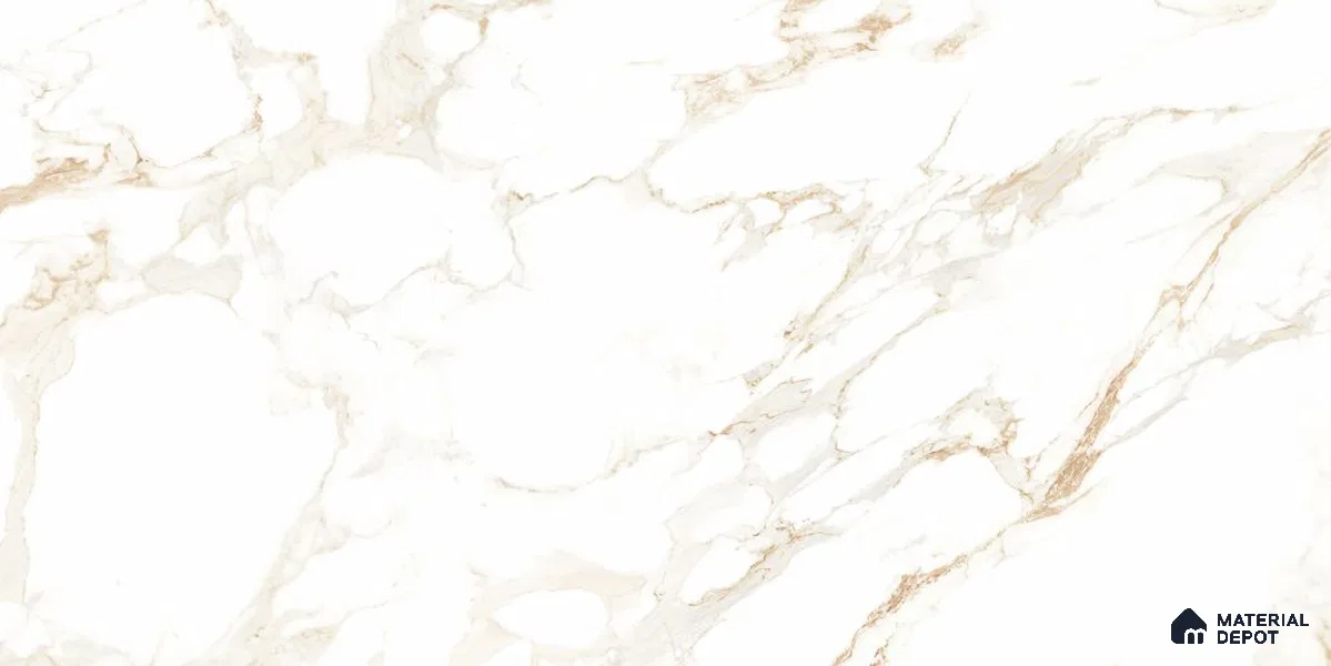 Marble Floor & Wall Tile TL 12728 Glassgow Gold 4 ft x 2 ft Glossy Finish Vitrified Tile - 8 mm | 12 Random Design