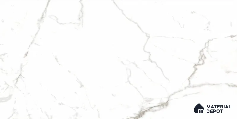 Marble Floor & Wall Tile TL 12721 Elegant Statuario 4 ft x 2 ft Glossy Finish Vitrified Tile - 8 mm | 12 Random Design