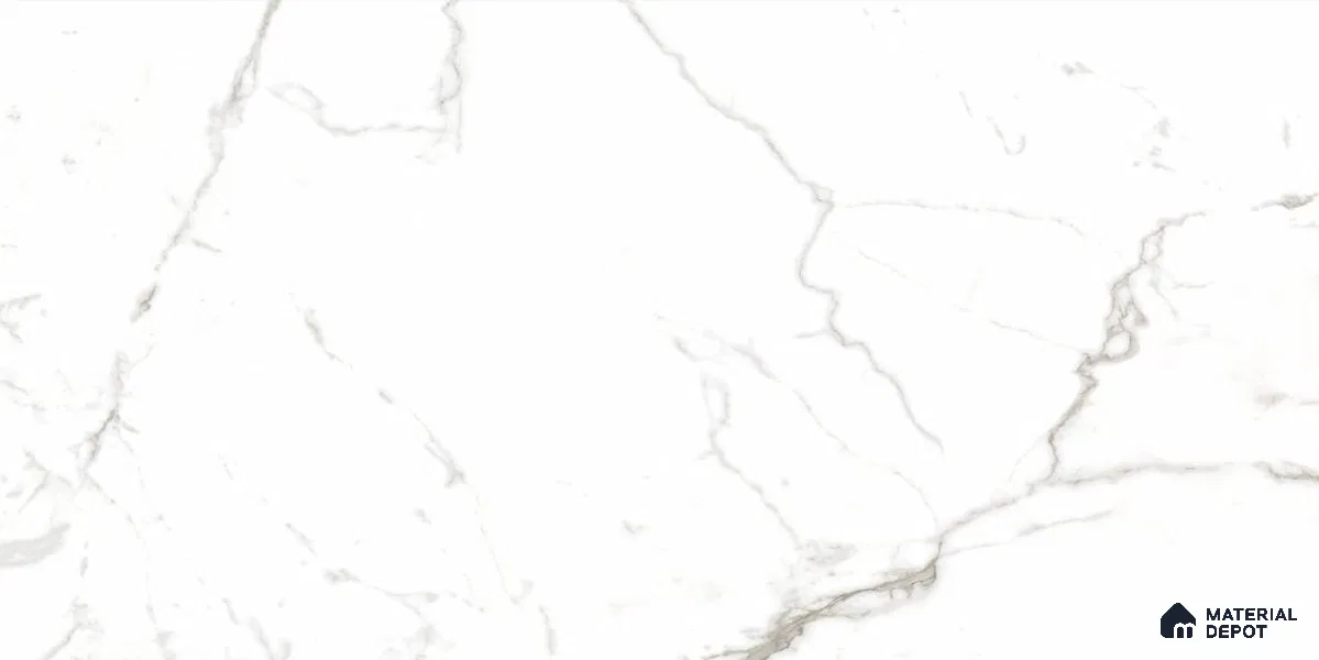 Marble Floor & Wall Tile TL 12721 Elegant Statuario 4 ft x 2 ft Glossy Finish Vitrified Tile - 8 mm | 12 Random Design