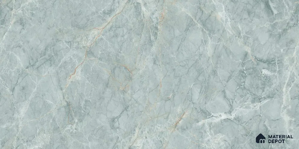 Endless Marble Floor & Wall Tile TL 12736 Mystic Aqua 4 ft x 2 ft Glossy Finish Vitrified Tile - 8 mm | 4 Random Design