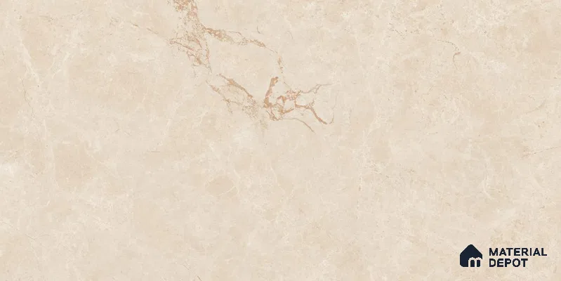Marble Floor & Wall Tile TL 12722 Tiara Beige 4 ft x 2 ft Glossy Finish Vitrified Tile - 8 mm | 5 Random Design