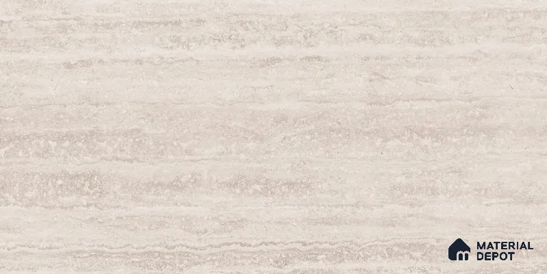Marble Floor & Wall Tile TL 12723 C Travertino Beige 4 ft x 2 ft Glossy Finish Vitrified Tile - 8 mm | 6 Random Design