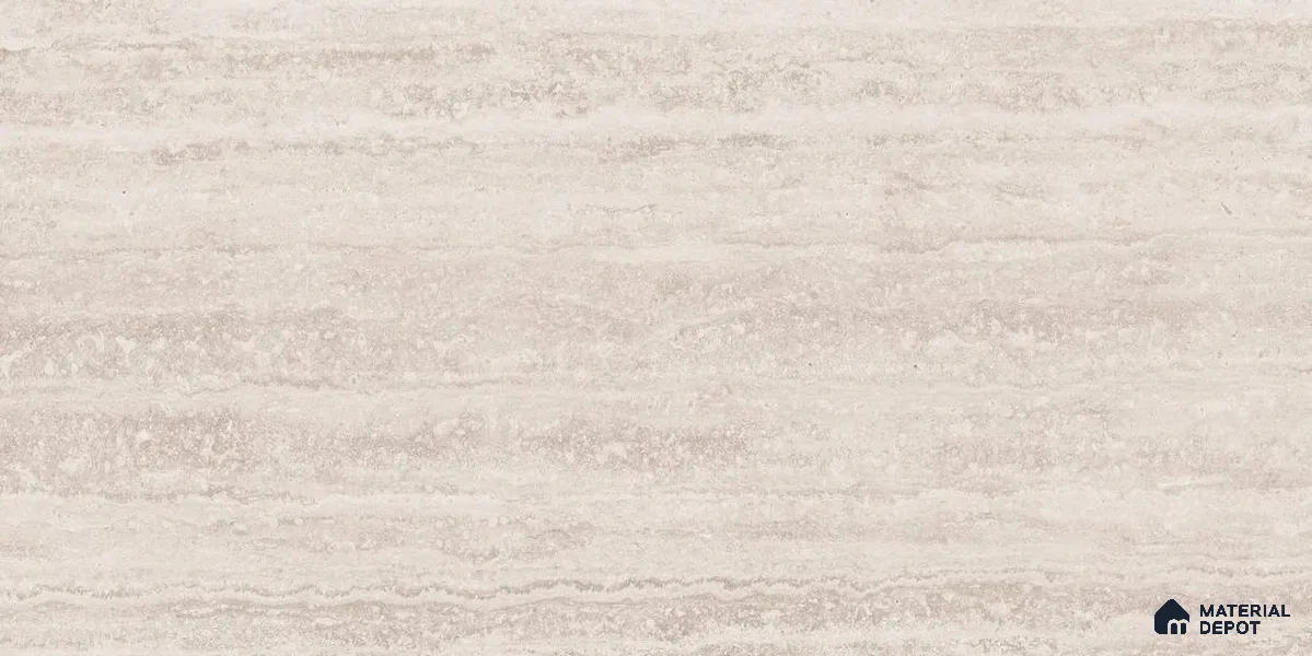 Marble Floor & Wall Tile TL 12723 C Travertino Beige 4 ft x 2 ft Glossy Finish Vitrified Tile - 8 mm | 6 Random Design
