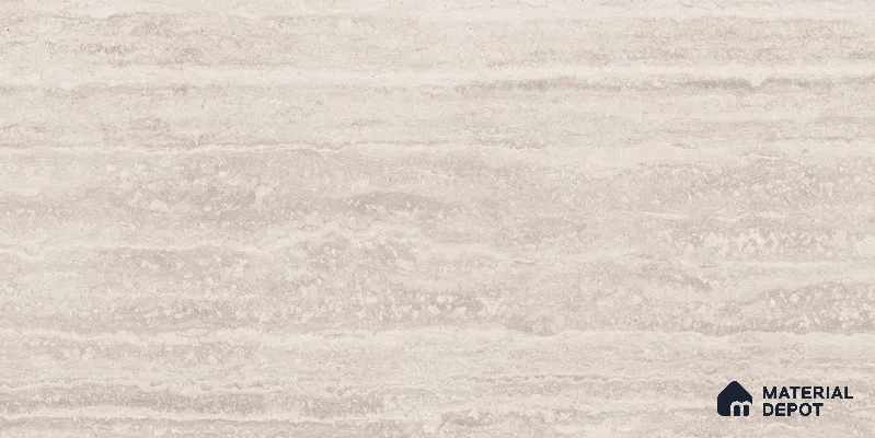 Marble Floor & Wall Tile TL 12723 C Travertino Beige 4 ft x 2 ft Glossy Finish Vitrified Tile - 8 mm | 6 Random Design