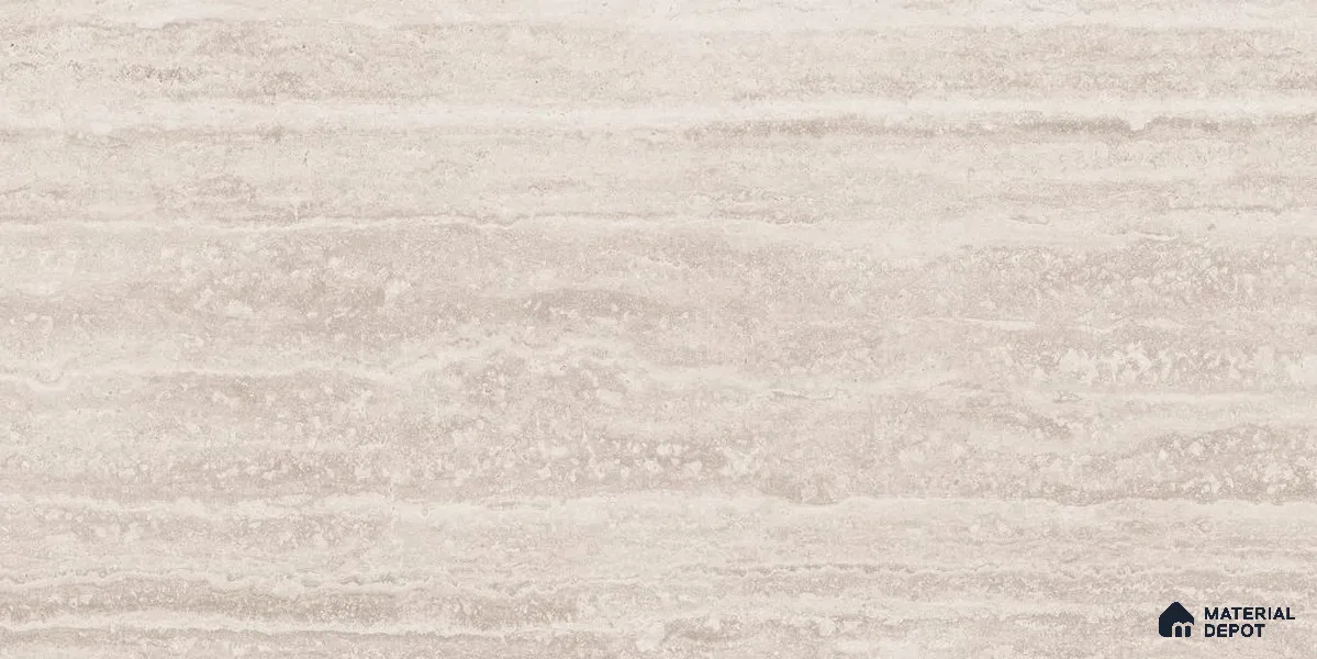Marble Floor & Wall Tile TL 12723 C Travertino Beige 4 ft x 2 ft Glossy Finish Vitrified Tile - 8 mm | 6 Random Design