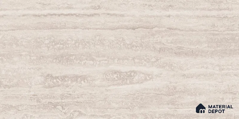 Marble Floor & Wall Tile TL 12723 C Travertino Beige 4 ft x 2 ft Glossy Finish Vitrified Tile - 8 mm | 6 Random Design