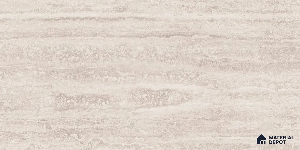 Marble Floor & Wall Tile TL 12723 C Travertino Beige 4 ft x 2 ft Glossy Finish Vitrified Tile - 8 mm | 6 Random Design