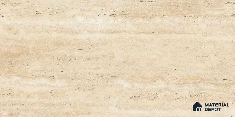 Marble Floor & Wall Tile TL 12723 Travertine Giallo 4 ft x 2 ft Glossy Finish Vitrified Tile - 8 mm | 2 Random Design