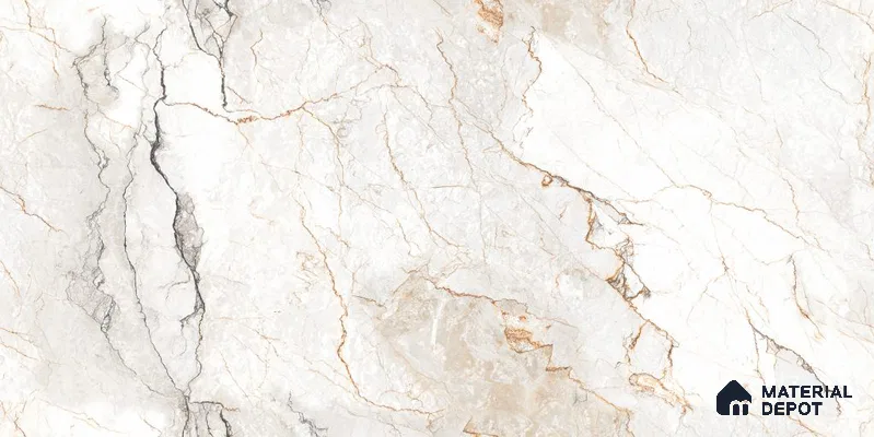 Endless Marble Floor & Wall Tile TL 12732 Jio White 4 ft x 2 ft Glossy Finish Vitrified Tile - 8 mm | 3 Random Design