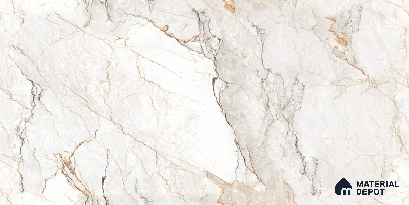 Endless Marble Floor & Wall Tile TL 12732 Jio White 4 ft x 2 ft Glossy Finish Vitrified Tile - 8 mm | 3 Random Design