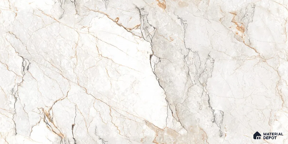 Endless Marble Floor & Wall Tile TL 12732 Jio White 4 ft x 2 ft Glossy Finish Vitrified Tile - 8 mm | 3 Random Design