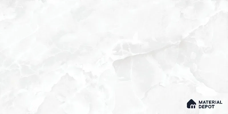 Marble Floor & Wall Tile TL 12729 B Moon Onyx White 4 ft x 2 ft Glossy Finish Vitrified Tile - 8 mm | 5 Random Design