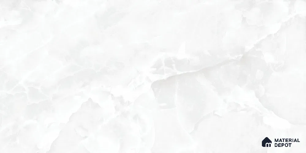 Marble Floor & Wall Tile TL 12729 B Moon Onyx White 4 ft x 2 ft Glossy Finish Vitrified Tile - 8 mm | 5 Random Design