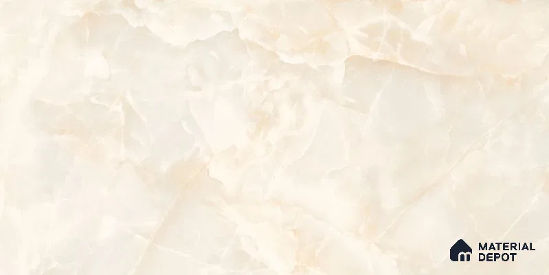Marble Floor & Wall Tile TL 12729 Moon Onyx Beige 4 ft x 2 ft Glossy Finish Vitrified Tile - 8 mm | 5 Random Design