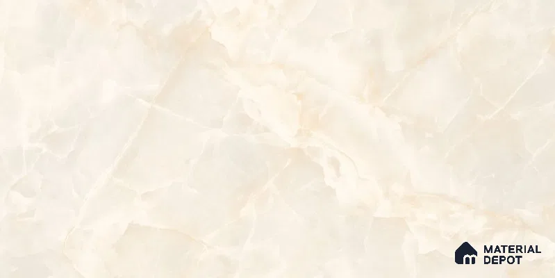 Marble Floor & Wall Tile TL 12729 Moon Onyx Beige 4 ft x 2 ft Glossy Finish Vitrified Tile - 8 mm | 5 Random Design
