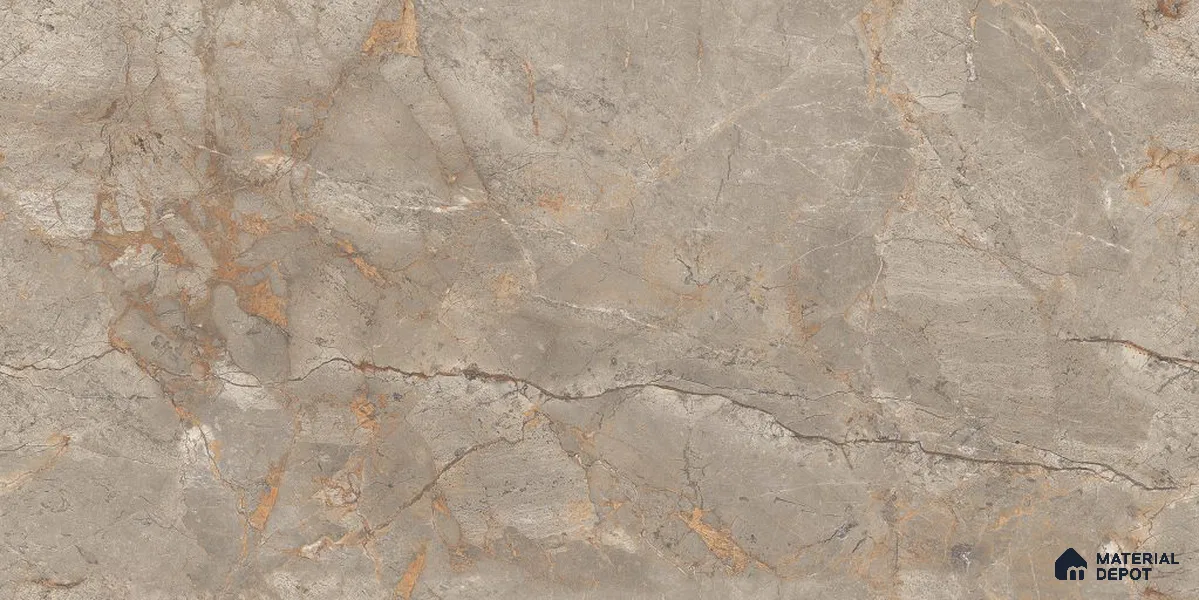 Endless Marble Floor & Wall Tile TL 12735 Bronze River 4 ft x 2 ft Glossy Finish Vitrified Tile - 8 mm | 4 Random Design