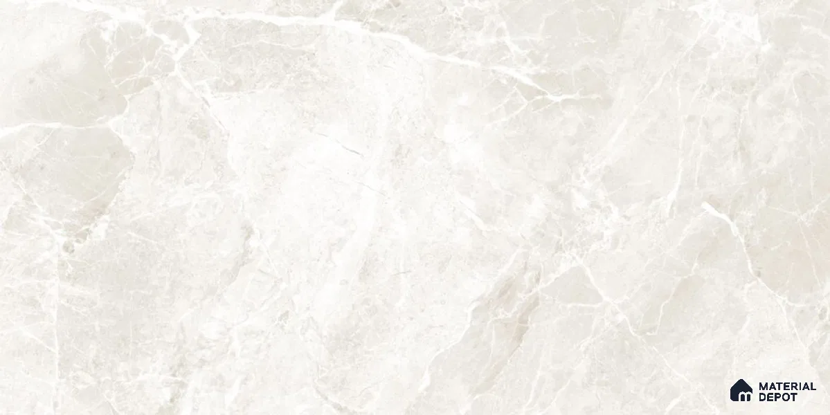 Marble Floor & Wall Tile TL 12724 Vinetian Bianco 4 ft x 2 ft Glossy Finish Vitrified Tile - 8 mm | 2 Random Design
