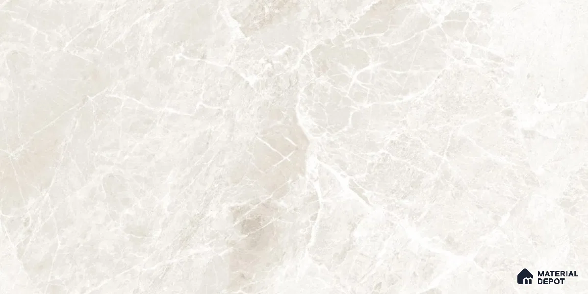 Marble Floor & Wall Tile TL 12724 Vinetian Bianco 4 ft x 2 ft Glossy Finish Vitrified Tile - 8 mm | 2 Random Design
