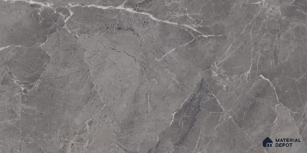Marble Floor & Wall Tile TL 12724 B Vinetan Nero 4 ft x 2 ft Glossy Finish Vitrified Tile - 8 mm | 2 Random Design