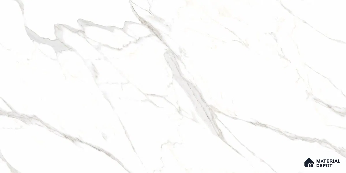Endless Marble Floor & Wall Tile TL 12730 Crystal Statuario 4 ft x 2 ft Glossy Finish Vitrified Tile - 8 mm | 4 Random Design