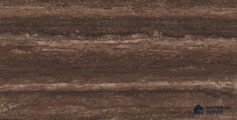 Marble Wall & Floor Tile TL 13423 Travertine Coffee 4 ft x 2 ft Matte Finish Vitrified Tile - 9 mm | Suitable For Kitchen, Bathroom, Balcony