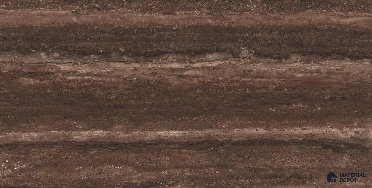 Marble Wall & Floor Tile TL 13423 Travertine Coffee 4 ft x 2 ft Matte Finish Vitrified Tile - 9 mm | Suitable For Kitchen, Bathroom, Balcony